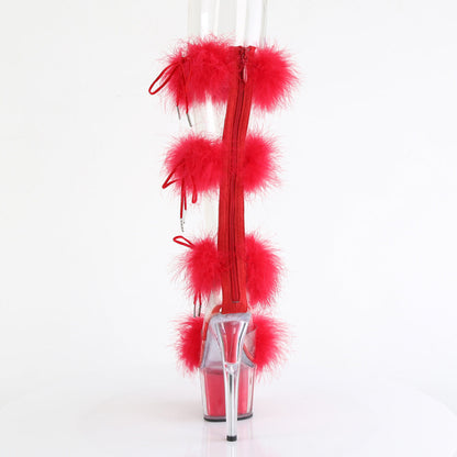 ADORE-728F Pleaser Red 7 Inch Pole Dancer Platform Shoes