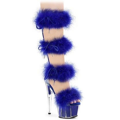 ADORE-728F Pleaser Royal Blue 7 Inch Lap Dance Platform Shoes Clr-Royal Blue Fur M