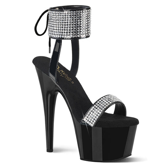 ADORE-770 Pleaser Black 7 Inch Pole Dancer Platform Shoes Blk Pat-RS Blk