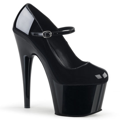 ADORE-787 Pleaser Black 7 Inch Pole Heels Platform Shoes