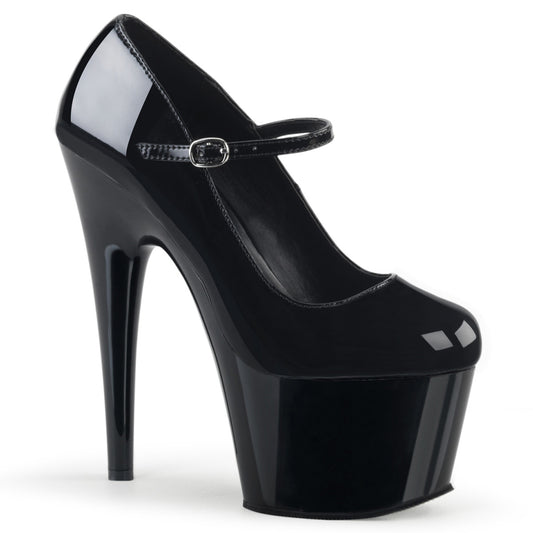 ADORE-787 Pleaser Black 7 Inch Pole Heels Platform Shoes