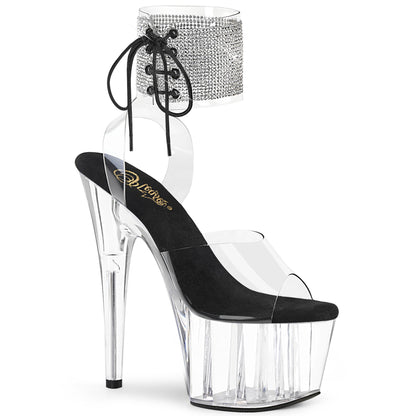 ADORE-791-2RS Pleaser Clear 7 Inch Pole Dancer Platform Shoes Clr-Blk Clr
