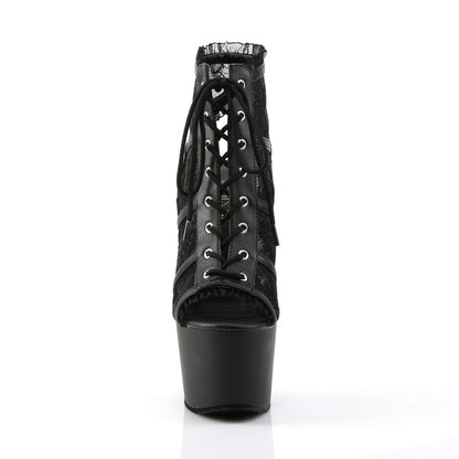 adore 796lc pleaser sexy shoes 7 inch heel mesh lace up front boot