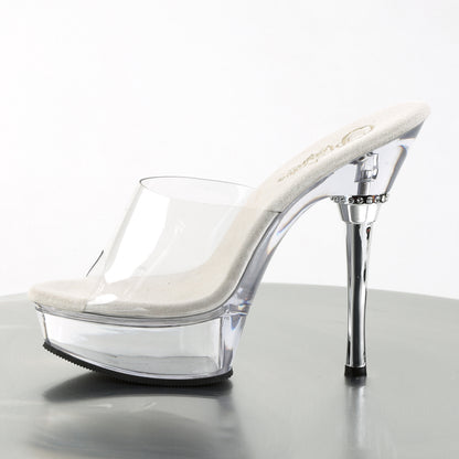 Pleaser ALLURE-601 Clear Platform Sandals - 5 1/2 Inch Heels