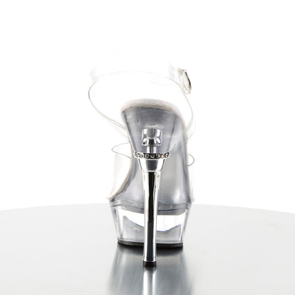 Pleaser ALLURE-608 Clear Platform Sandals - 5 1/2 Inch Heels