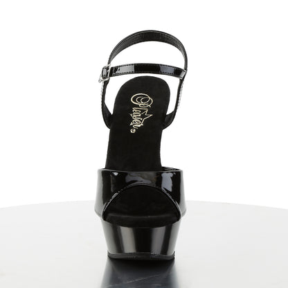 Pleaser ALLURE-609 Black Platform Sandals - 5 1/2 Inch Heels