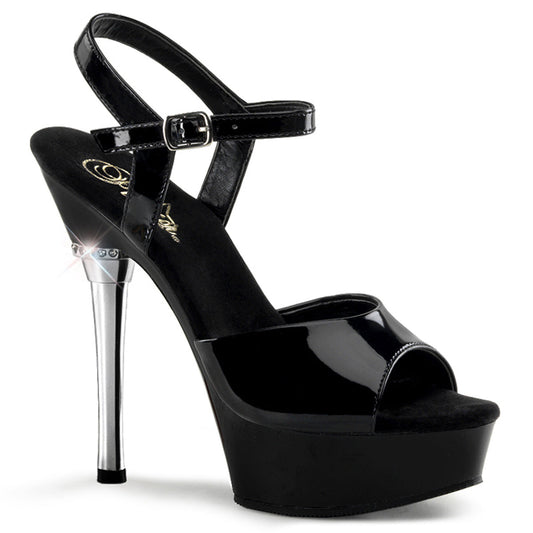 ALLURE-609 Pleaser Black 5.5 Inch Pole Heels Platform Shoes