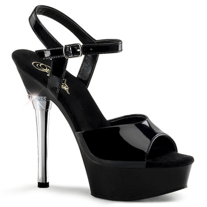 Pleaser ALLURE-609 Black Platform Sandals - 5 1/2 Inch Heels