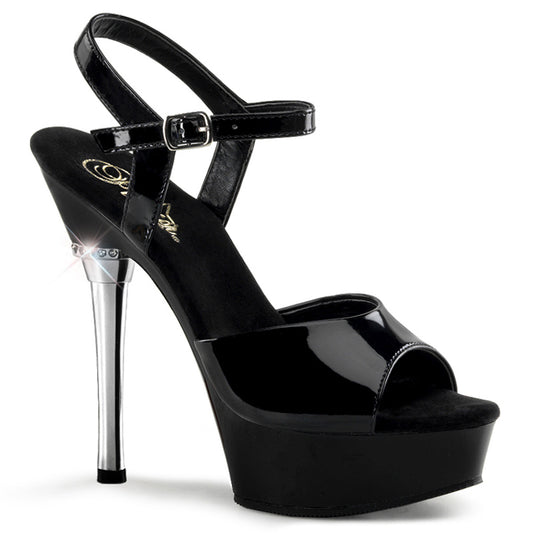 ALLURE-609 Pleaser Black 5.5 Inch Pole Heels Platform Shoes