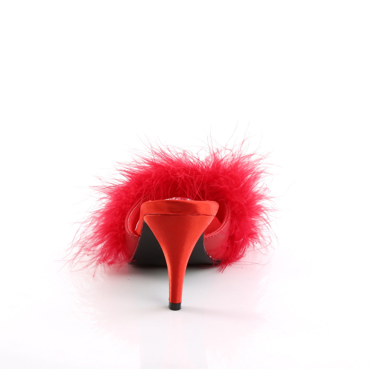 AMOUR-03 Fabulicious 3 Inch Heel Red Marabou Fur Sexy Shoes