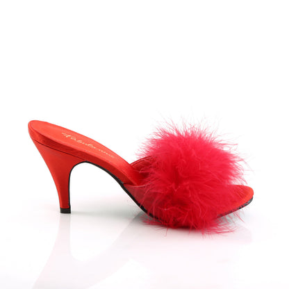 AMOUR-03 Fabulicious 3 Inch Heel Red Marabou Fur Sexy Shoes