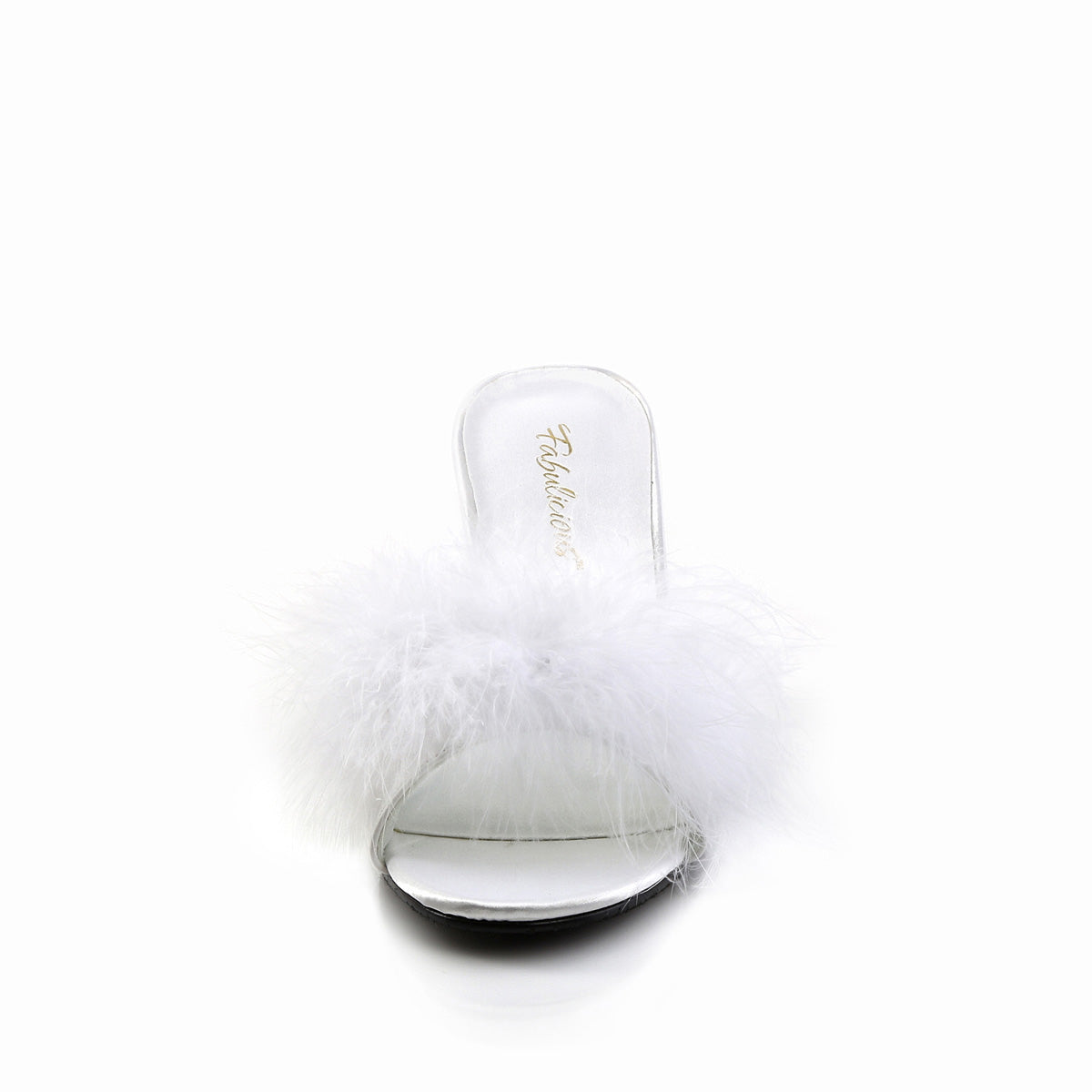 AMOUR-03 Fabulicious 3 Inch Heel White Faux Fur Sexy Shoes