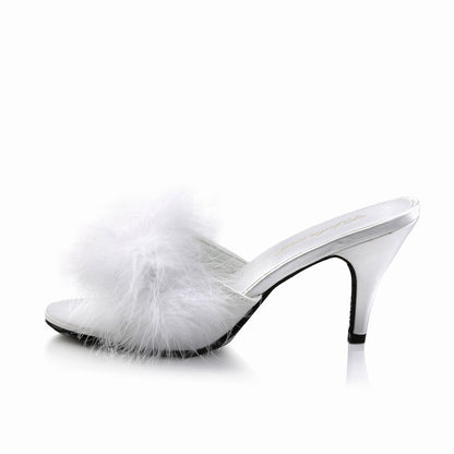 AMOUR-03 Fabulicious 3 Inch Heel White Faux Fur Sexy Shoes