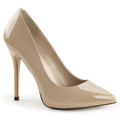 AMUSE-20 Pleaser Cream 5 Inch Erotic Bedroom Heels Cream Patent