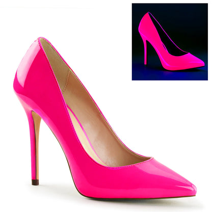 AMUSE-20 Pleaser Neon Fuchsia 5 Inch Tempting Bedroom Heels Neon Fuchsia Patent