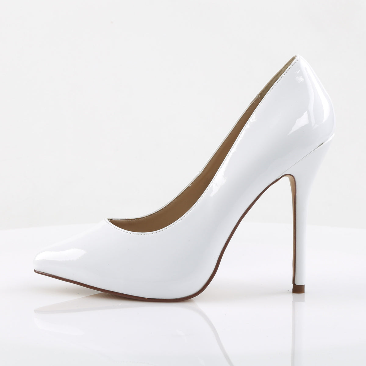 AMUSE-20 Pleaser White 5 Inch Provocative Single Sole Shoes