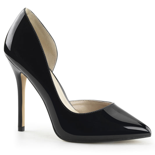 AMUSE-22 Pleaser Black 5 Inch Fetish Single Sole Shoes