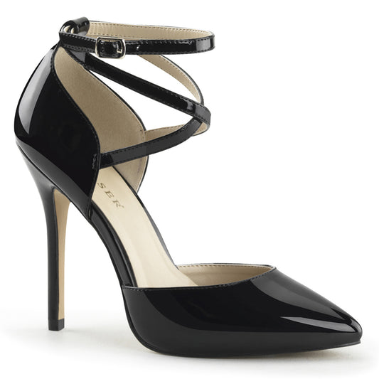 AMUSE-25 Pleaser Black 5 Inch Erotic Single Sole Shoes