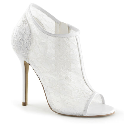 AMUSE-56 Fabulicious Ivory Lace 5 Inch Bedroom Shoes Ivory Lace-Mesh