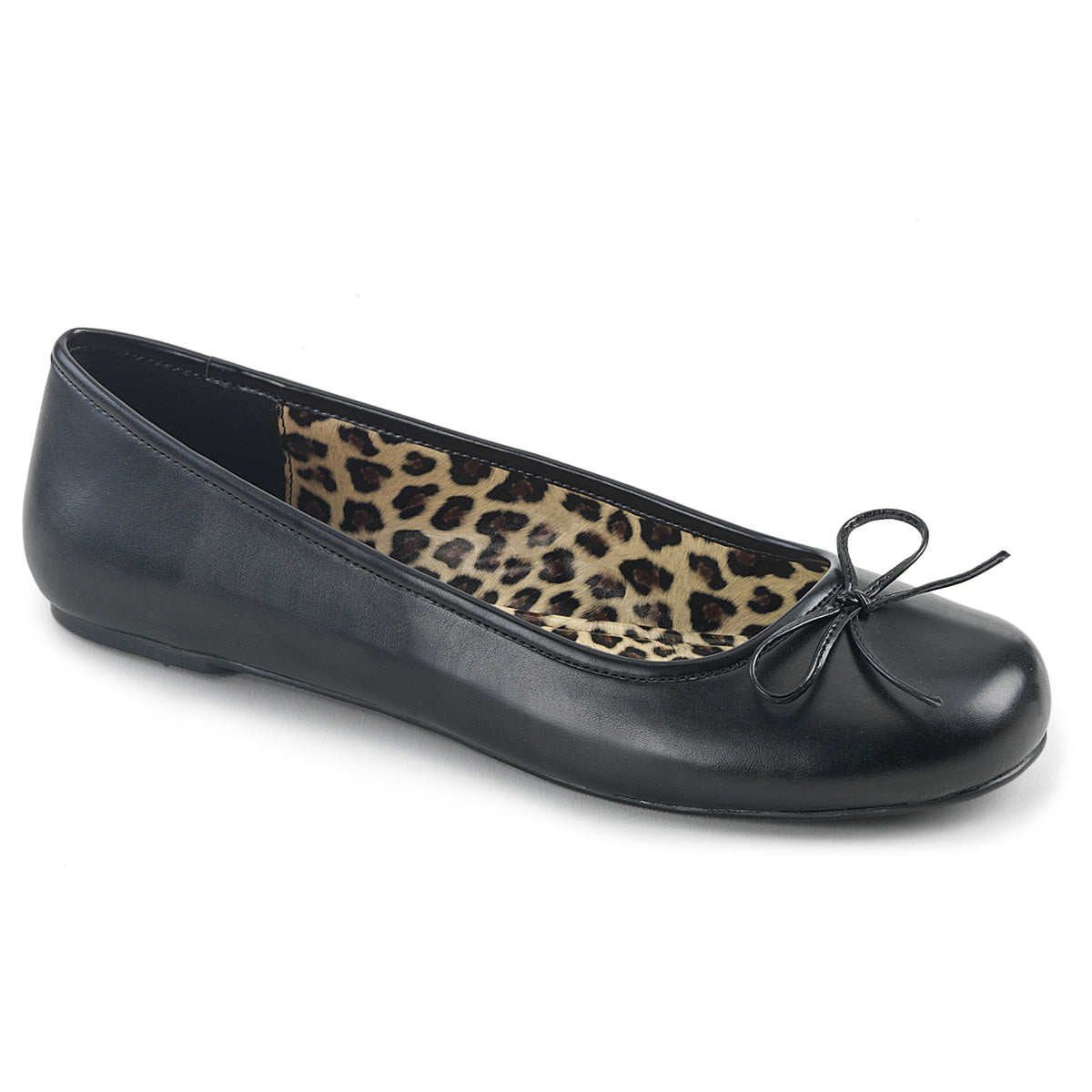ANNA-01 Pleaser Pink Label Black Large Sizes Fetish Heels Blk Faux Leather