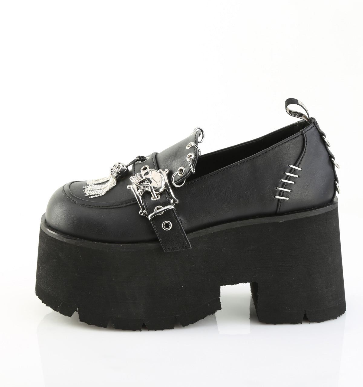 ashes 33 alternative footwear Demonia SKA womens heels platform shoes wht vegan leather