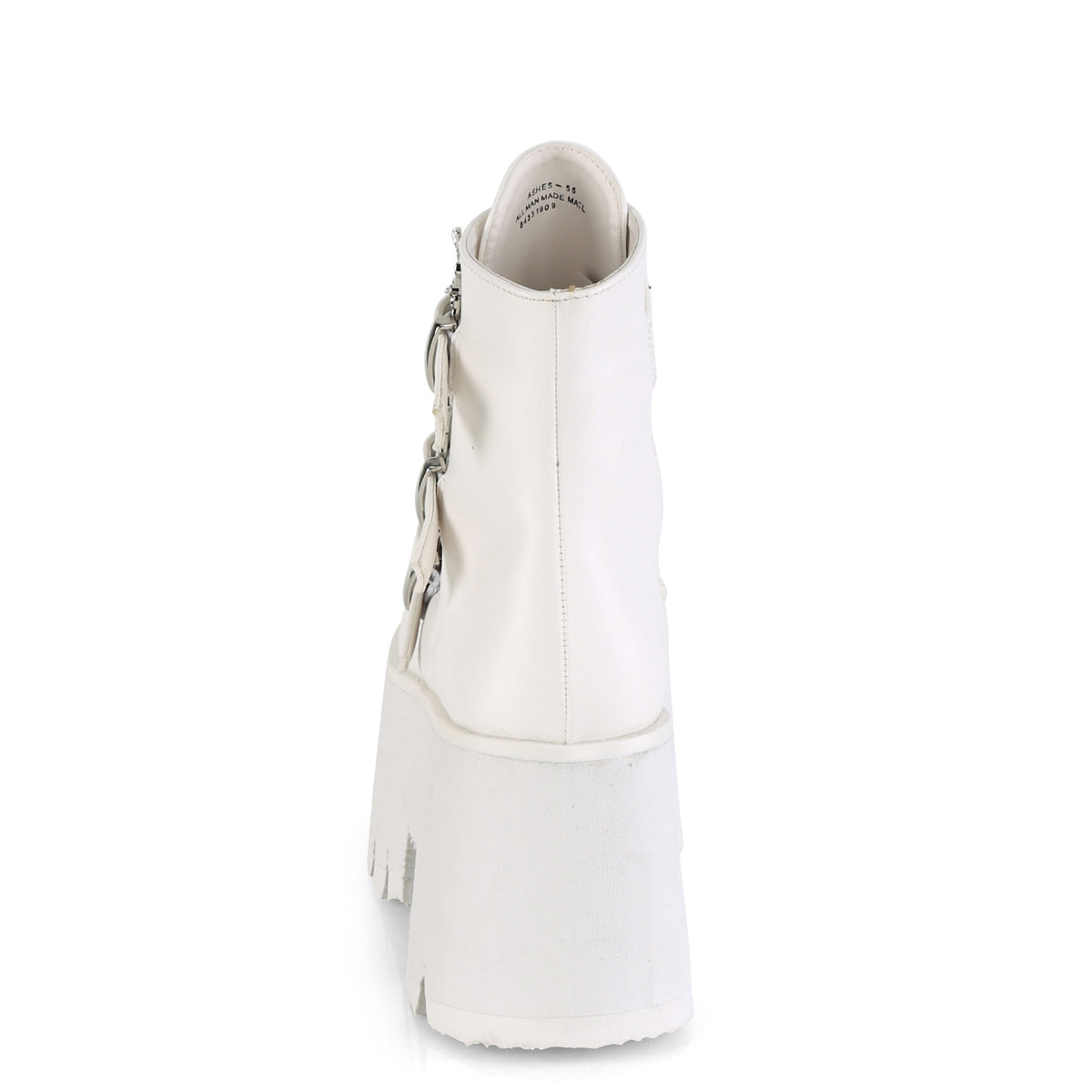 ASHES-55 Demonia Cult White 3.5 Inch Alternative Women's Ankle Boots