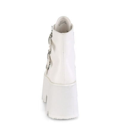 ASHES-55 Demonia Cult White 3.5 Inch Alternative Women's Ankle Boots