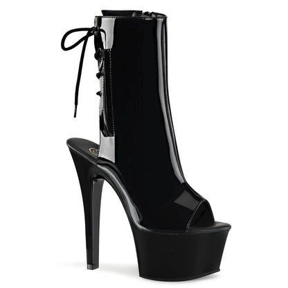 ASPIRE-1018 Pleaser Black 6 Inch Sultry Ankle Boots