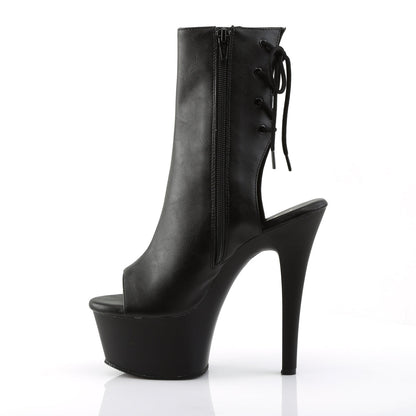 ASPIRE-1018 Pleaser Black 6 Inch Platform Ankle Boots