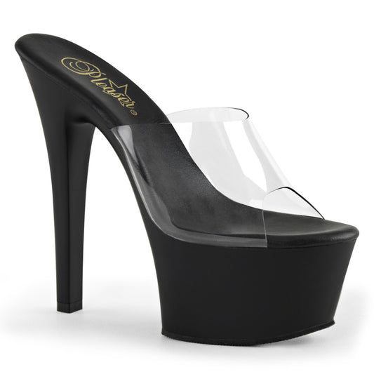 ASPIRE-601 Pleaser Clear Black 6 Inch Fetish Platform Shoes