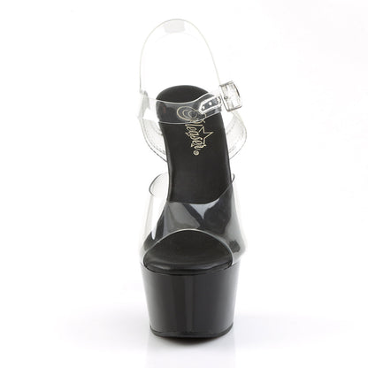 ASPIRE-608 Pleaser Clear Black 6 Inch Flirty Platform Shoes