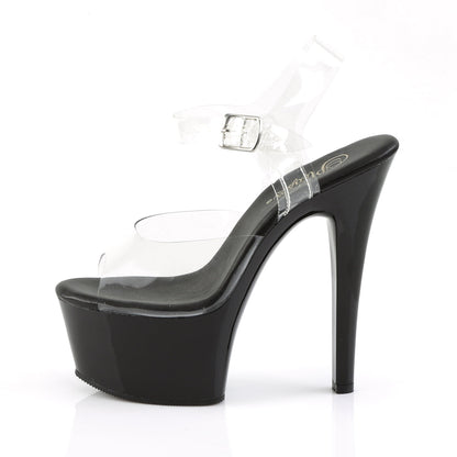 ASPIRE-608 Pleaser Clear Black 6 Inch Flirty Platform Shoes