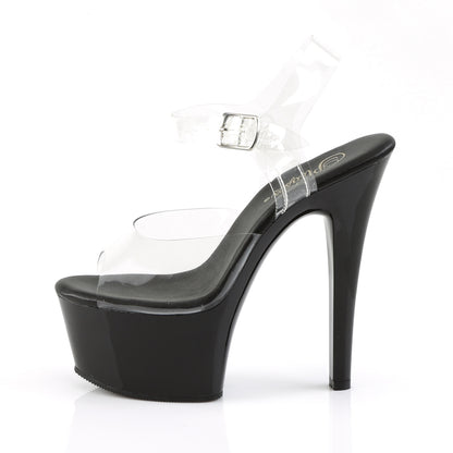ASPIRE-608 Pleaser Clear Black 6 Inch Flirty Platform Shoes
