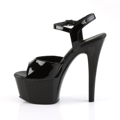 Pleaser ASPIRE-609 Black Platform Sandals - 6 Inch Heels