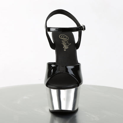 ASPIRE-609 Pleaser Black Silver 6 Inch Tempting High Heels