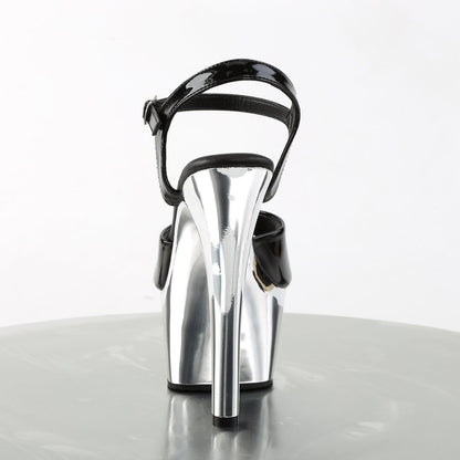 ASPIRE-609 Pleaser Black Silver 6 Inch Tempting High Heels
