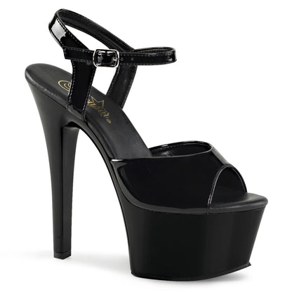 Pleaser ASPIRE-609 Black Platform Sandals - 6 Inch Heels