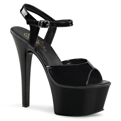 ASPIRE-609 Pleaser Black 6 Inch Pole Dance High Heels Black Patent