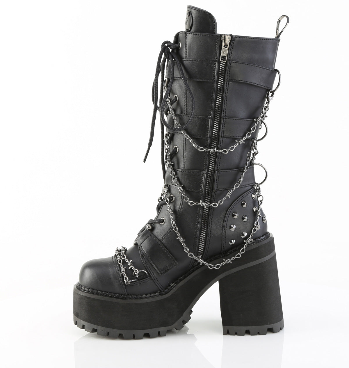 assault 101 alternative footwear Demonia SKA womens ankle boots blk vegan leather