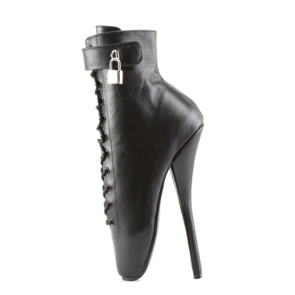BALLET-1025 Devious Black Leather 7 Inch Fetish Heels