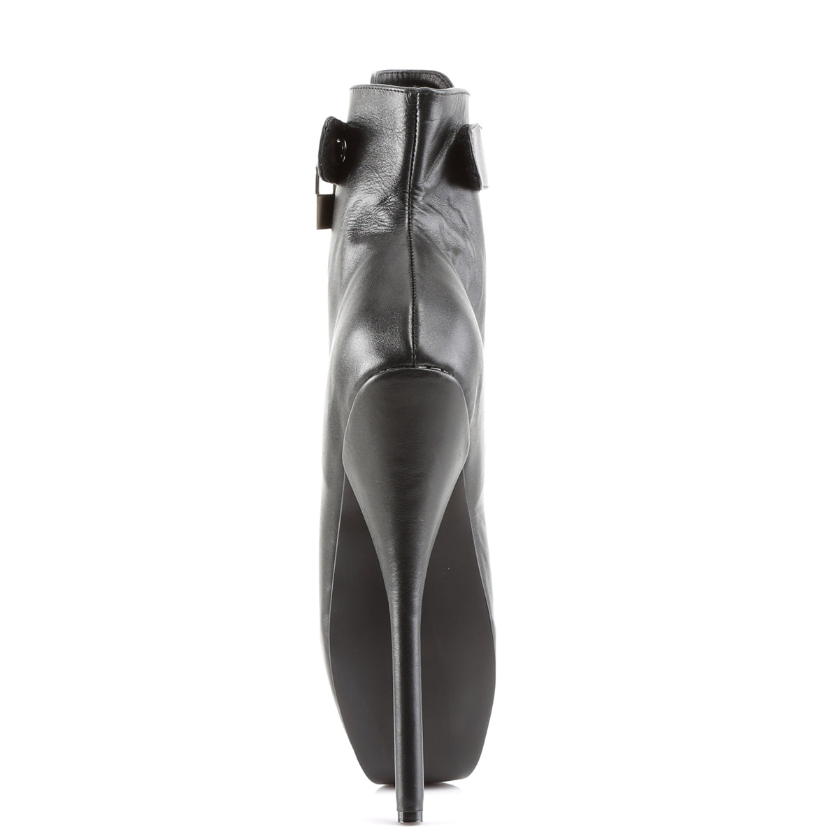 BALLET-1025 Devious Black Leather 7 Inch Fetish Heels