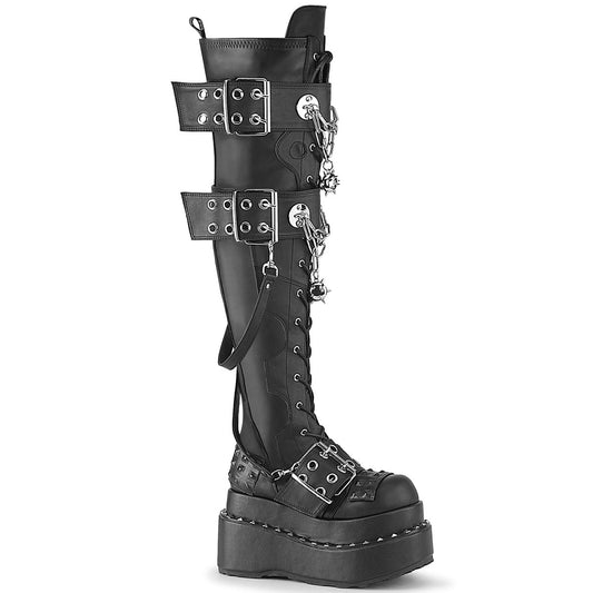 BEAR-316 DemoniaCult Black Vegan Leather Sexy Women's Over-the-Knee Boots (Alternative Footwear)