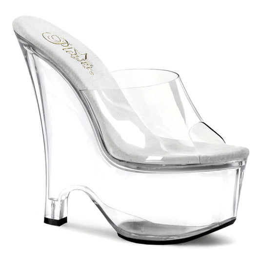BEAU-601 Pleaser Clear 6.5 Inch Wedged Platform Shoes