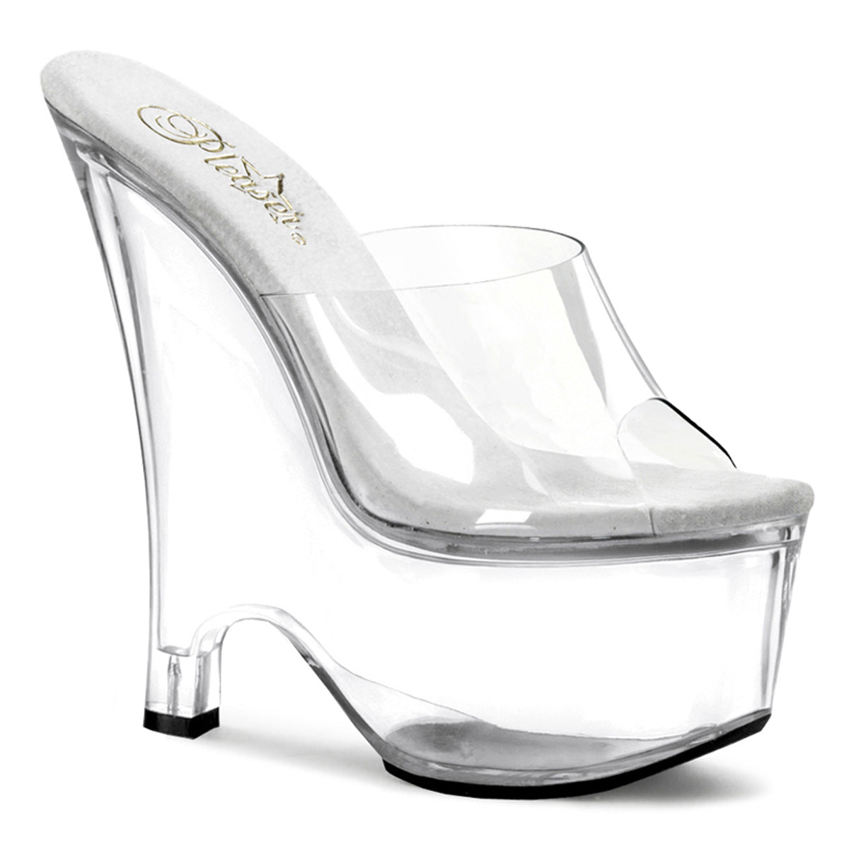 BEAU-601 Pleaser Clear 6.5 Inch Wedged Platform Shoes Clear