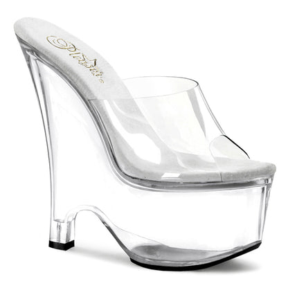 BEAU-601 Pleaser Clear 6.5 Inch Wedged Platform Shoes Clear