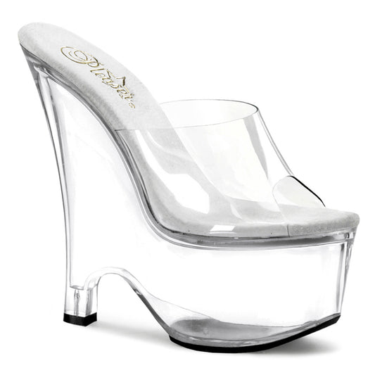 BEAU-601 Pleaser Clear 6.5 Inch Wedged Platform Shoes