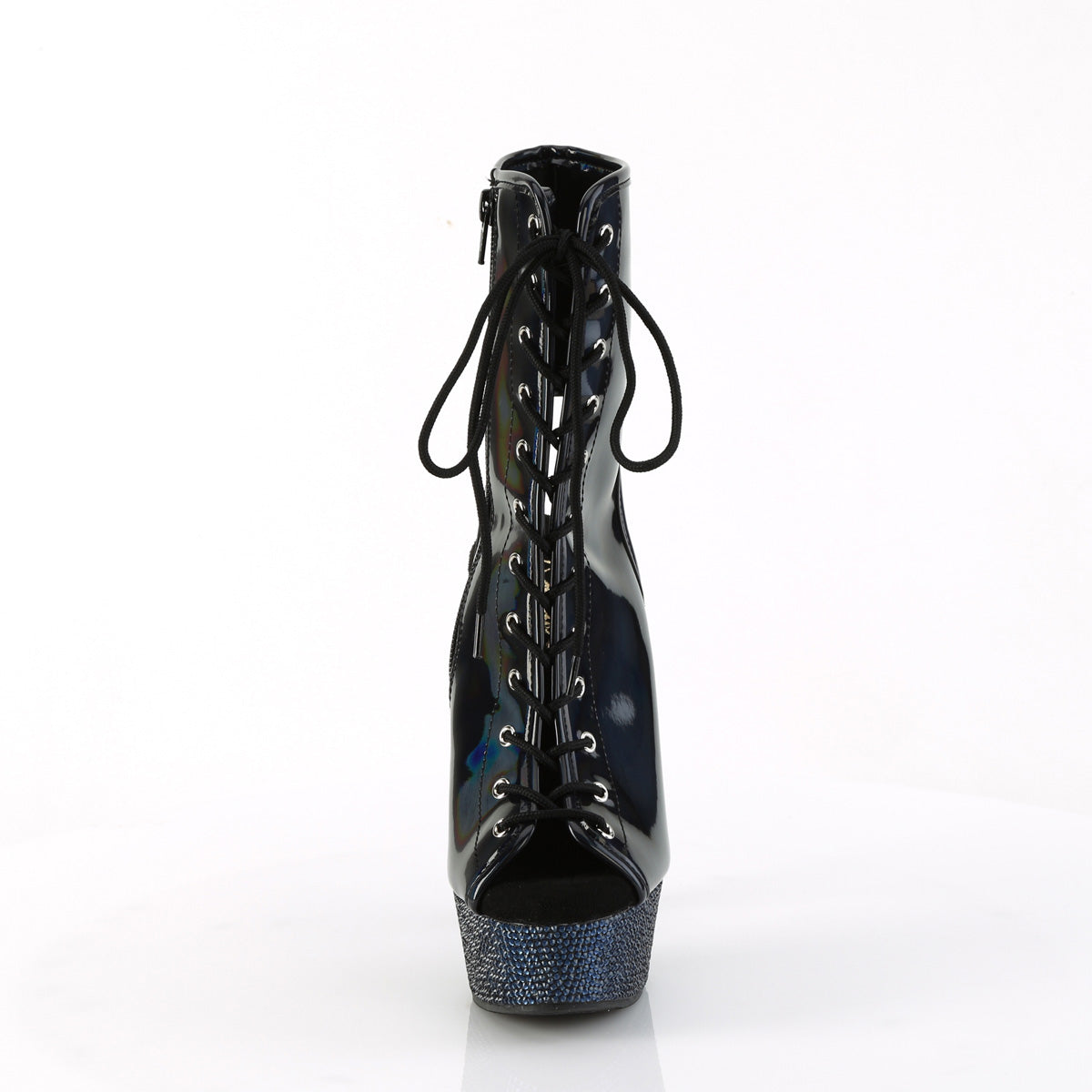 BEJEWELED-1016-6 Pleaser Black 6 Inch Bling Platform Boots