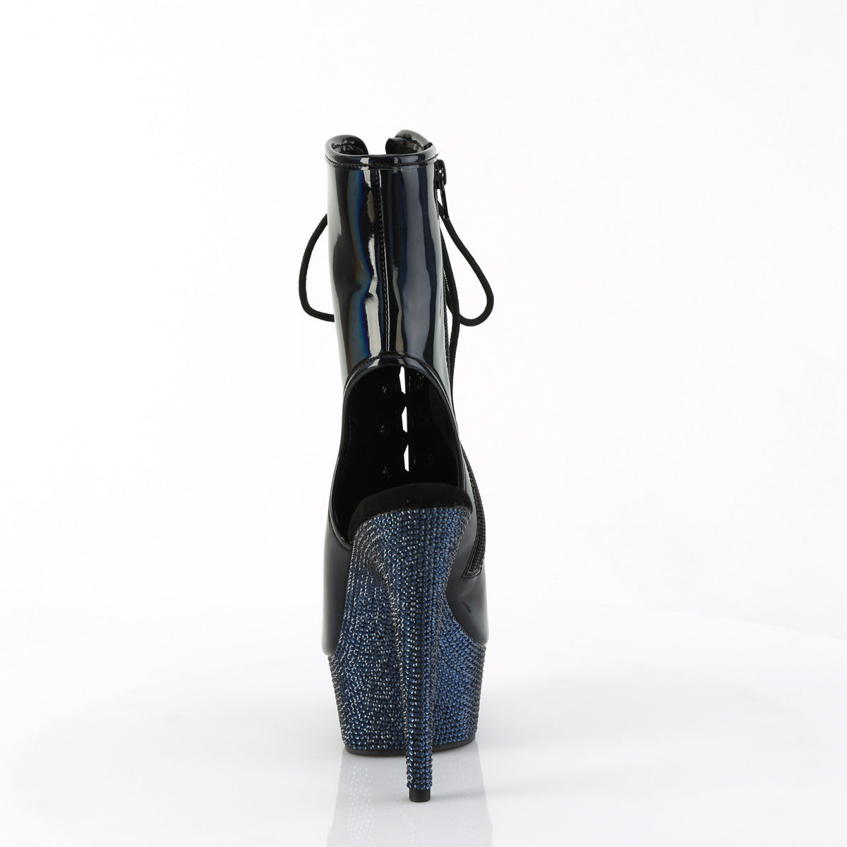 BEJEWELED-1016-6 Pleaser Black 6 Inch Bling Platform Boots