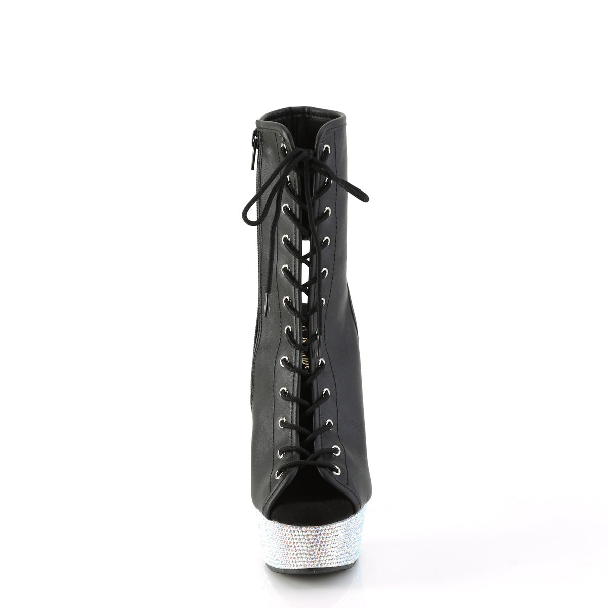 BEJEWELED-1016-6 Pleaser Black 6 Inch Rhinestone Ankle Boots