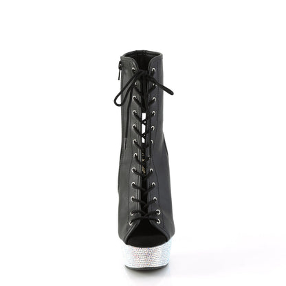 BEJEWELED-1016-6 Pleaser Black 6 Inch Rhinestone Ankle Boots